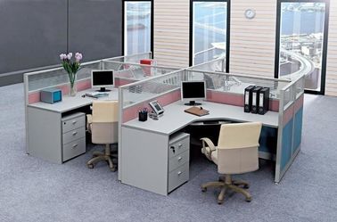Handelsbüro-Möbel-Fächer für vier Leute/hölzerne Computertisch-Büro-Kabinentrennwand